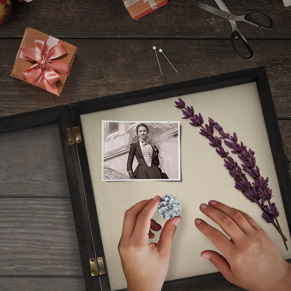 Shadow Box Frame 11x11 Large Memory Display Case with Glass Door Keepsakes - Image 4 of 4