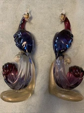 2 Glass Birds Of Paradise, Exceptional Condition.