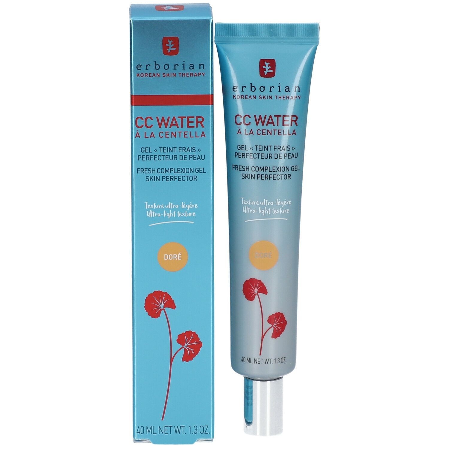 Erborian CC Water Doré 40 ML - Perfecteur de peau haute hydratation à la Centella