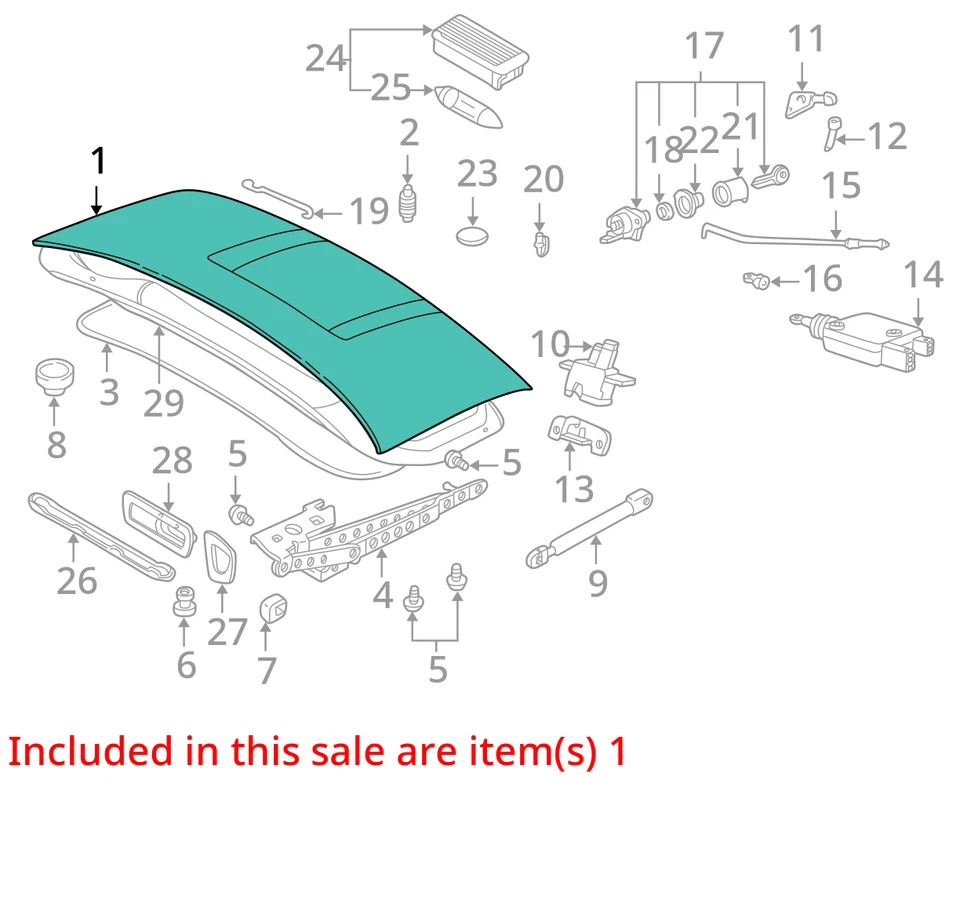 (LOCAL PICKUP ONLY) Trunk/Hatch/Tailgate Fits 96-99 BMW Z3 1705144 - Image 3 of 4