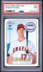 2018 TOPPS HERITAGE #600 SHOHEI OHTANI ROOKIE RC PSA 9