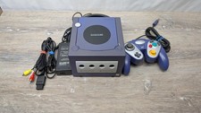 Nintendo GameCube Indigo Purple Console w/ Controller Power & AV Cables Tested!