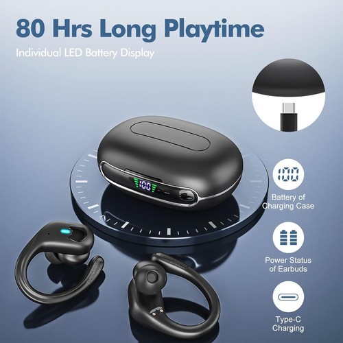 Wireless Earbuds, Bluetooth Headphones 5.3 HiFi Stereo Ear Buds, 80H Bluetoot... - Picture 4 of 7
