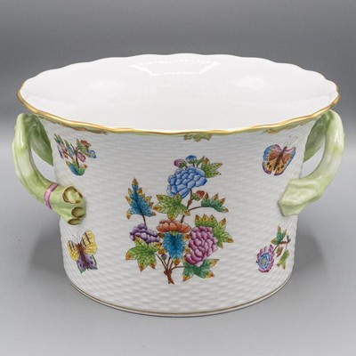 Herend Hungary Queen Victoria #7239 Cachepot Planter 10.25''D - FREE USA SHIPPING