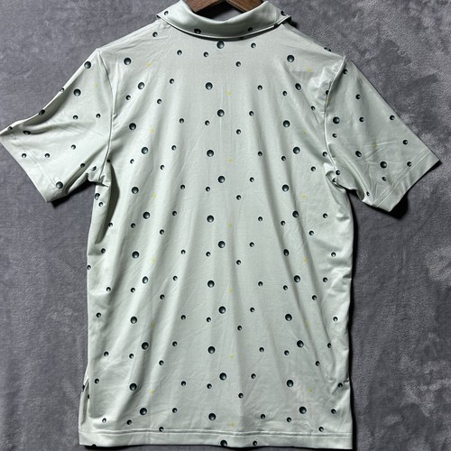 Adidas Youth Golf Polo Shirt Girls L (13-14Y) Linen Green Dot Print Dri-FIT - Picture 9 of 10