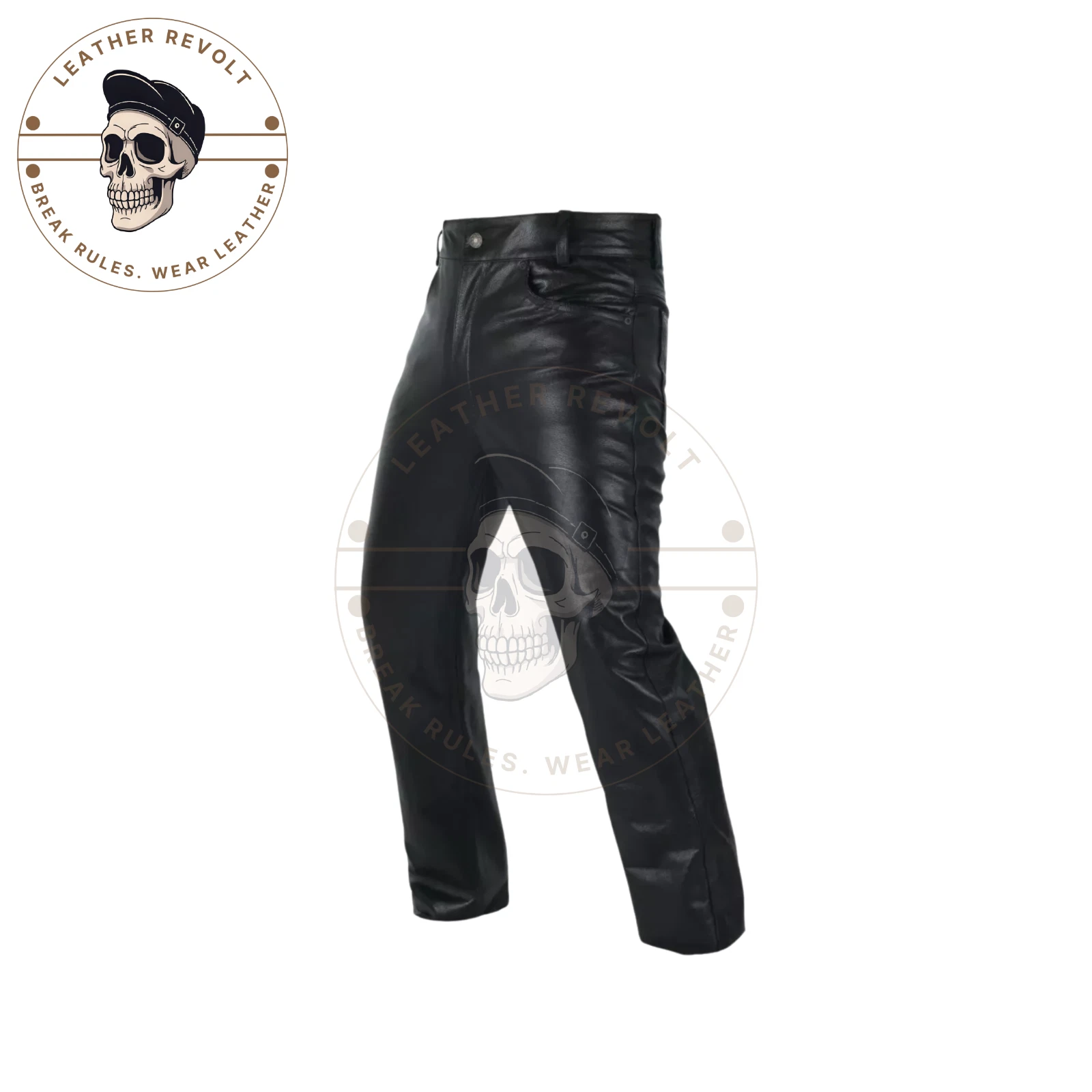 Men’s Black Biker Leather Pants Motorcycle Riding Real Cowhide Vintage Gear