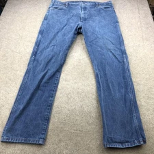 Wrangler Jeans Mens 42x34 Blue Cowboy Cut Original 13MWZ Western Bootcut