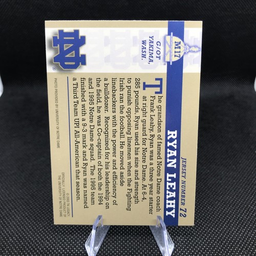 2003 TK Legacy Notre Dame Ryan Leahy #M17 - Picture 2 of 2