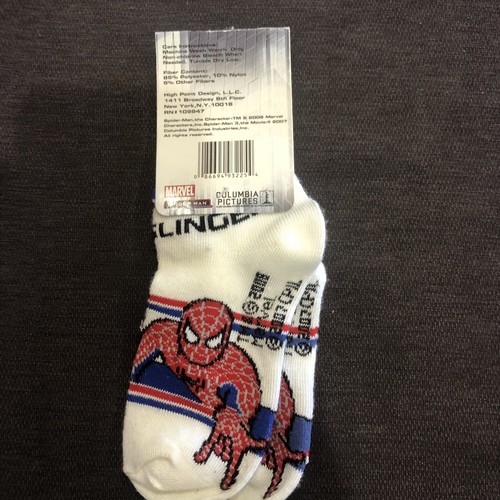 VTG 2007 Spider-Man 3 Movie Kids Acrylic Socks Shoe Size 7 1/2 - 4 New Old Stock - Picture 3 of 4
