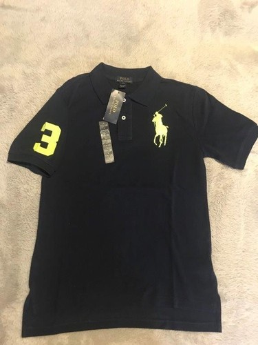 POLO RALPH LAUREN BIG PONY BLUE/GREEN POLO SHIRT LARGE (14-16) - Picture 7 of 14