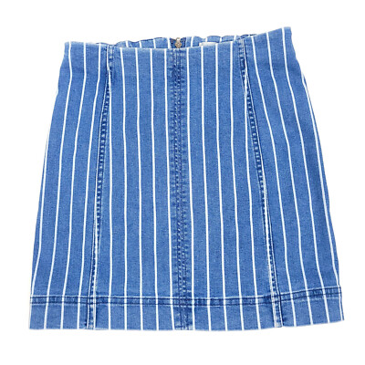 Jolt Womens Denim Skirt 1 / 25 Blue White Stripe Mini Jeans Stretch