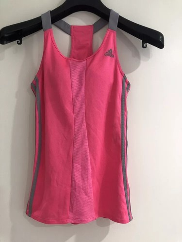 Womens Pink Adidas Exercise Active Gym Running Summer Singlet Size 6