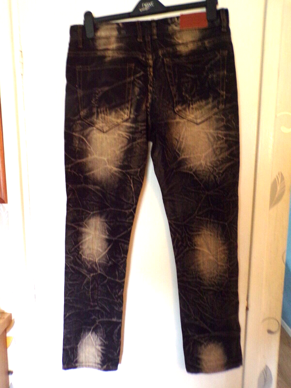 Men’s Distressed Multi-Pattern Jeans Waist 33 Inside Leg 30 Inches Excellent Condition-image