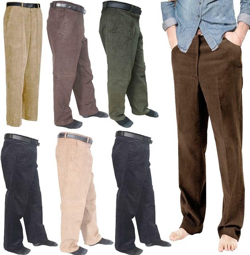 Mens Corduroy Cord Cotton Pants Adult 