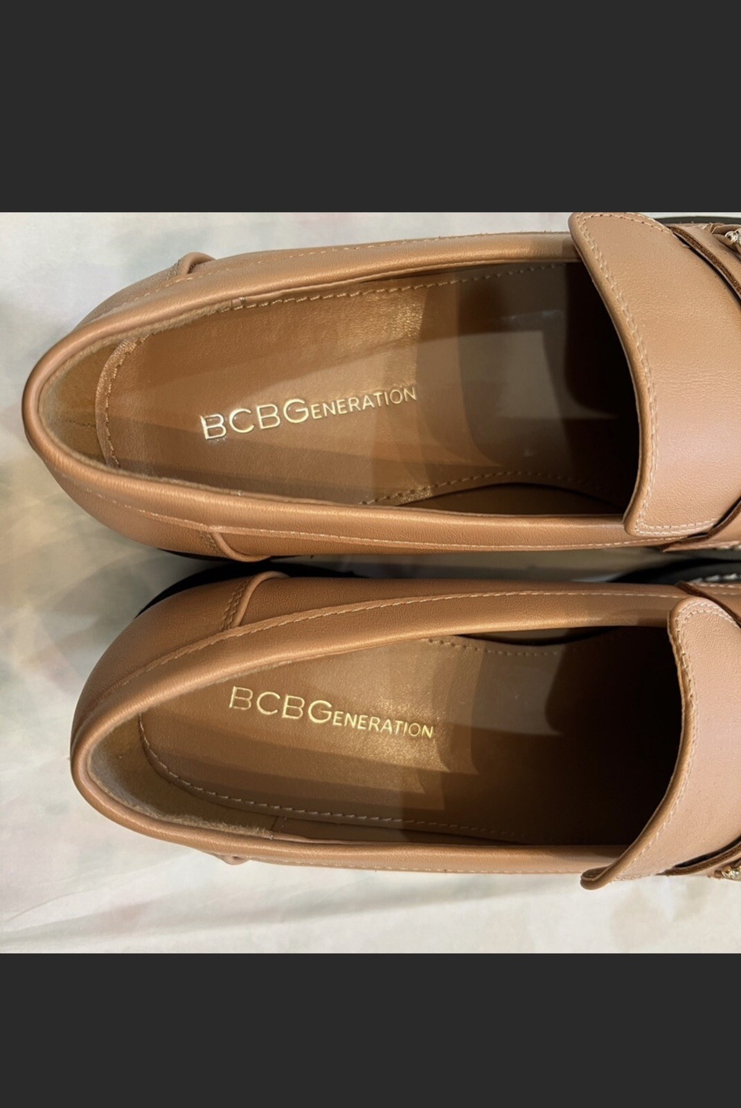 SAOLA Mocassini donna marroni suola Tinaa Lug taglia 8 5M tacco a blocco 1 5” generazione BCBG