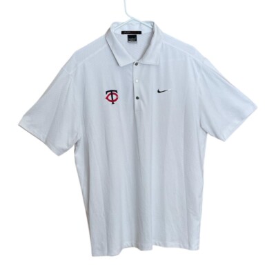 Nike Tiger Wood Collection Minnesota Twins White Polo Men's Large White