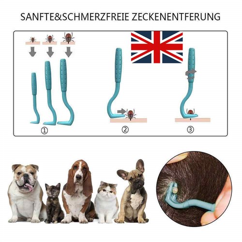 2/3Pcs Tick Lice Remover Removal Tool for Dog Cat Horse Puppy Pet UK. - Picture 3 of 24
