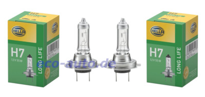 2 x HELLA LONG LIFE H7 12V 55W für SSANGYONG RODIUS II STAVIC TIVOLI XLV