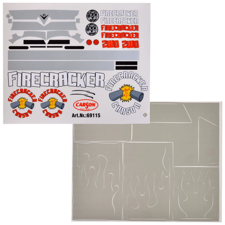 Dekorbogen 1/10 Fire Cracker Decor Aufkleber Monstertruck Maskierfilm Flammen - Bild 2 von 3