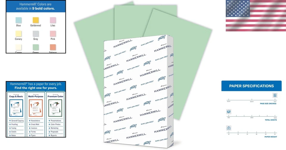 Hammermill Green Printer Paper 20lb, 11x17 Inch, Eco-Friendly & Jam-Free - Image 2 of 4