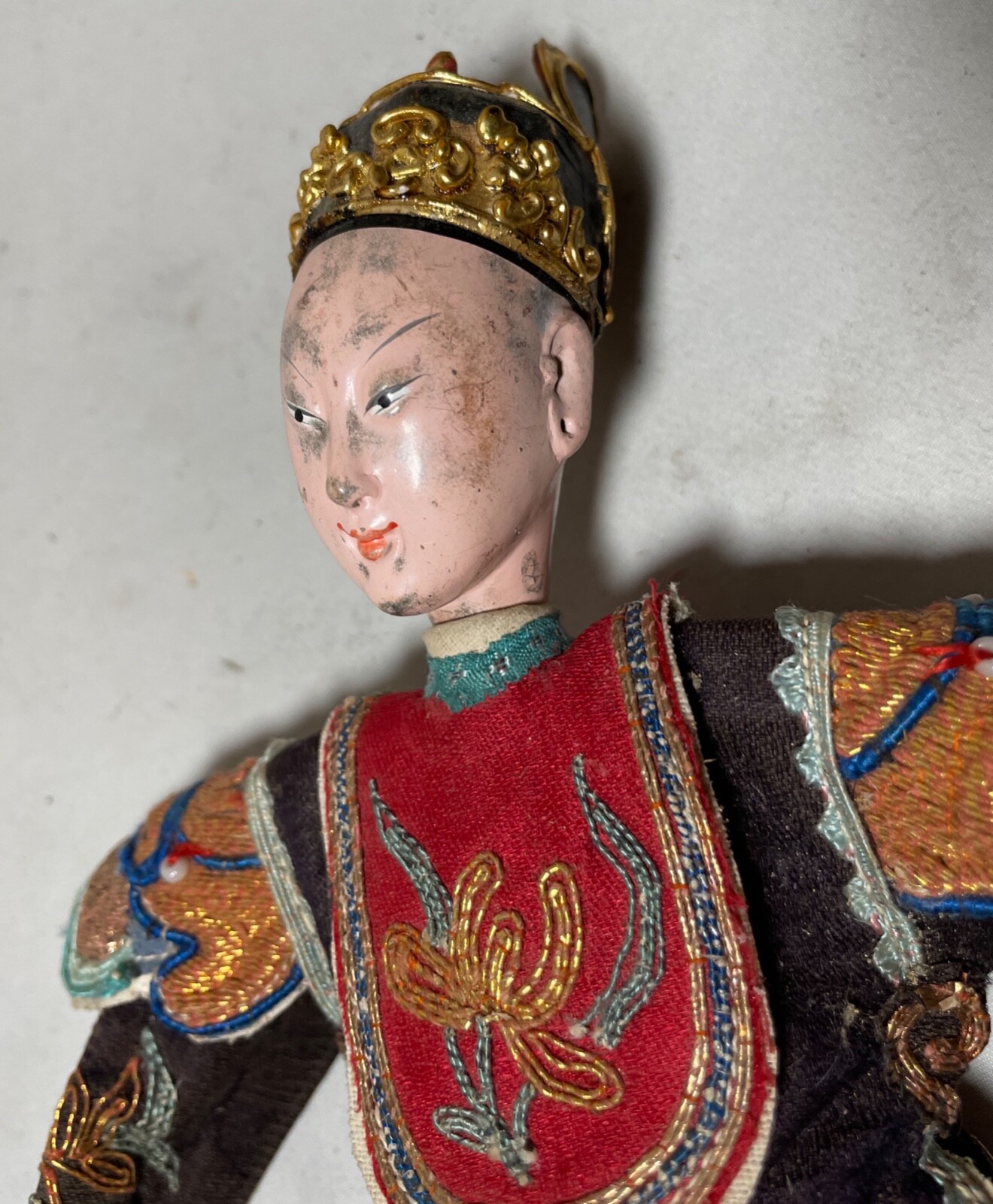 Antique Chinese Handmade Peking Opera Theatre Puppet Chaozhou Doll Qing Dynasty
