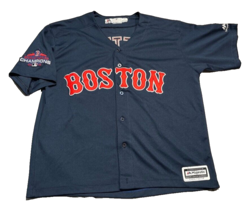 Boston Red Soxs Mookie Betts Jersey Vintage Majestic World Series MLB Mens Small