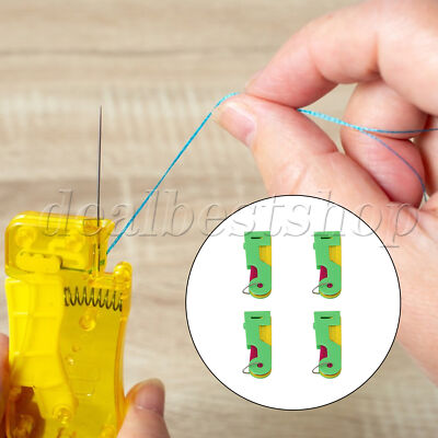4 x Green Threading Device Threading Hand Automatic Sewing Tools Plastic