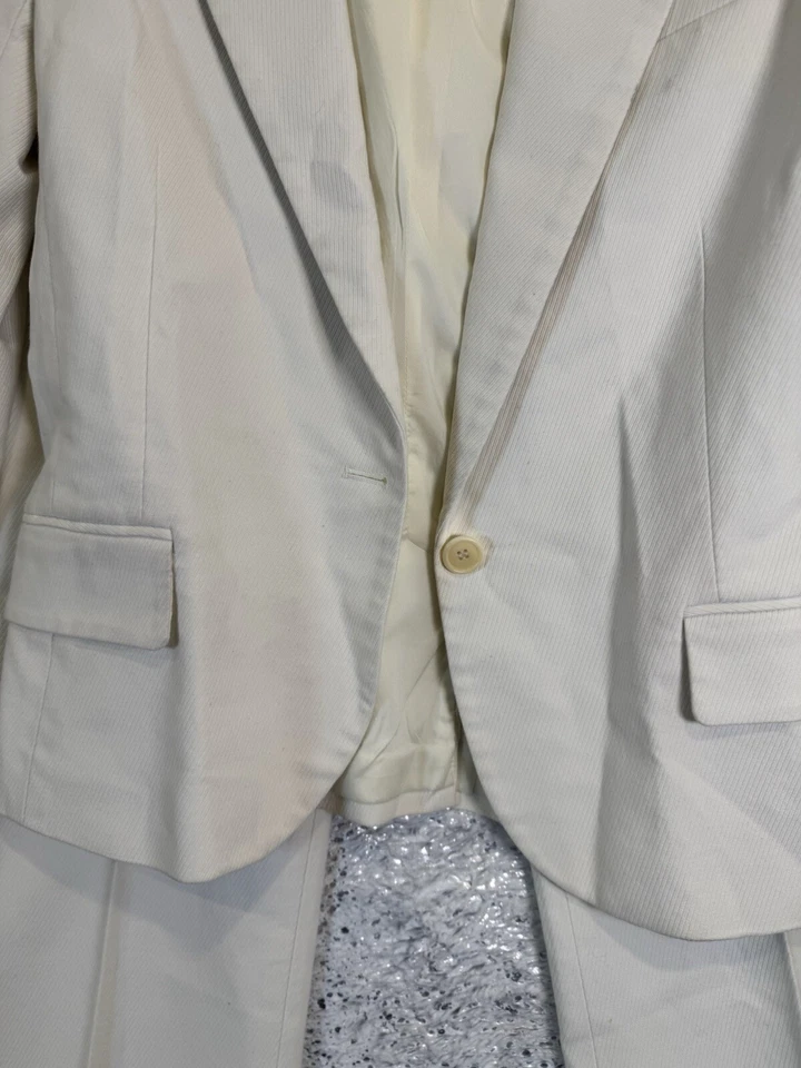 Conjunto Traje Theory Blazer Pantalones Marfil 2 Piezas 1 Botón Forrado Mujer Talla 6 Foto 2 de 4