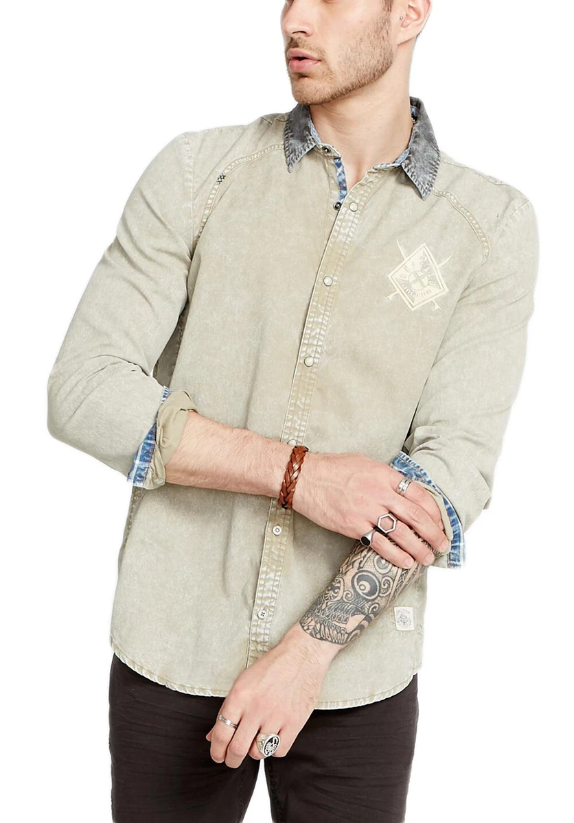Cromoncent Camicia Uomo Maniche Corte Quadri Bufalo, Multicolore, Taglia S
