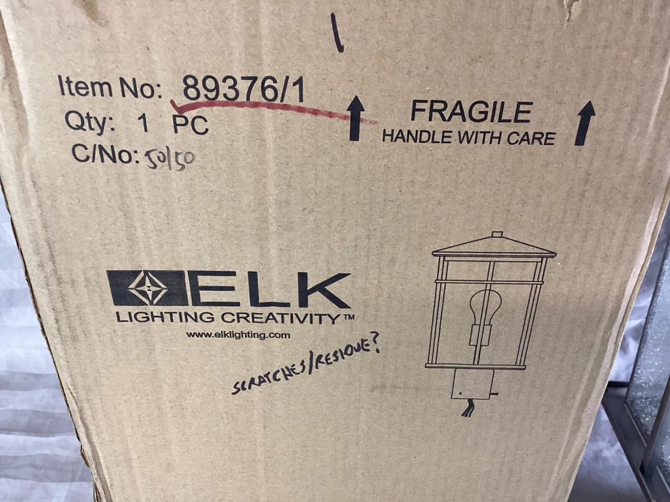 Luz de poste de parque de roble ELK Lighting 89376/1 aluminio cepillado antiguo - LEER Foto 4 de 4