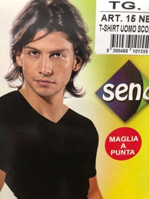 Senc Maglia in cotone bielastico sia a girocollo che a V Confezione da 3 pezzi