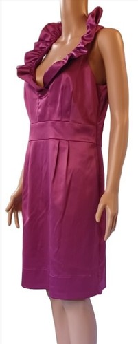 Dressbarn Women's Size 10 Purple Sheath Dress Ruffled Neckline Sleeveless - Picture 6 of 9