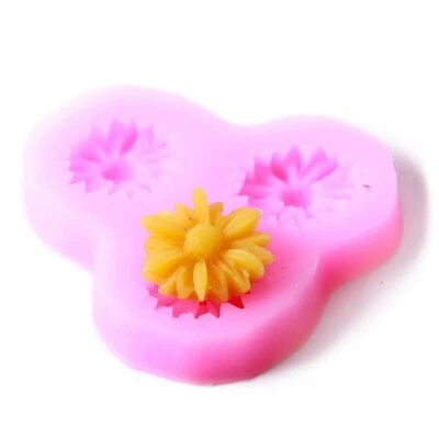 Molde De Silicona Para Fondant De Margarita - 3 Cavidades - Imagen 1 de 3