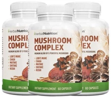 Three Pack - Mushroom Complex, Lions Mane, Reishi, Shiitake, Chaga, Maitake