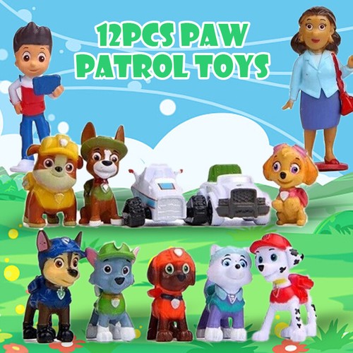 12PCS Dog Patrol Action Figures Puppy Dogs Kids Toys