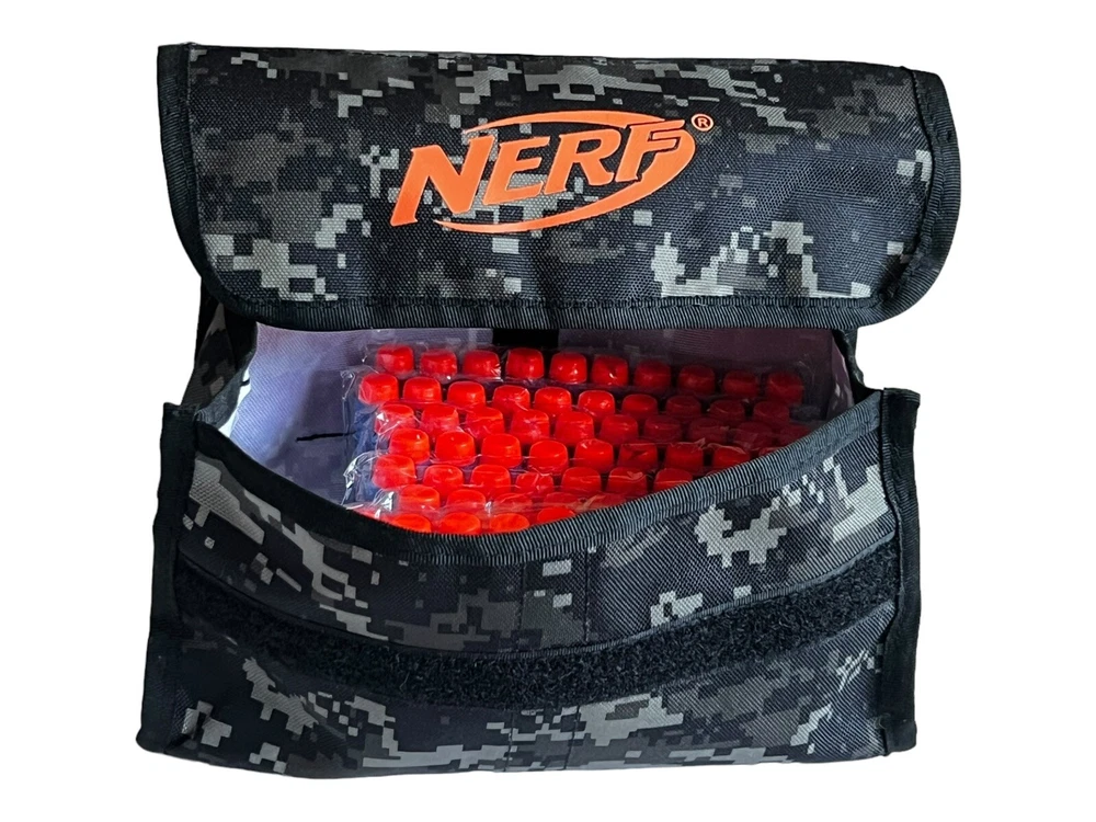 Ammo Belt Bag 2009 Nerf N Strike Digital Camo Bag w/82 Darts Excel. Used Cond.