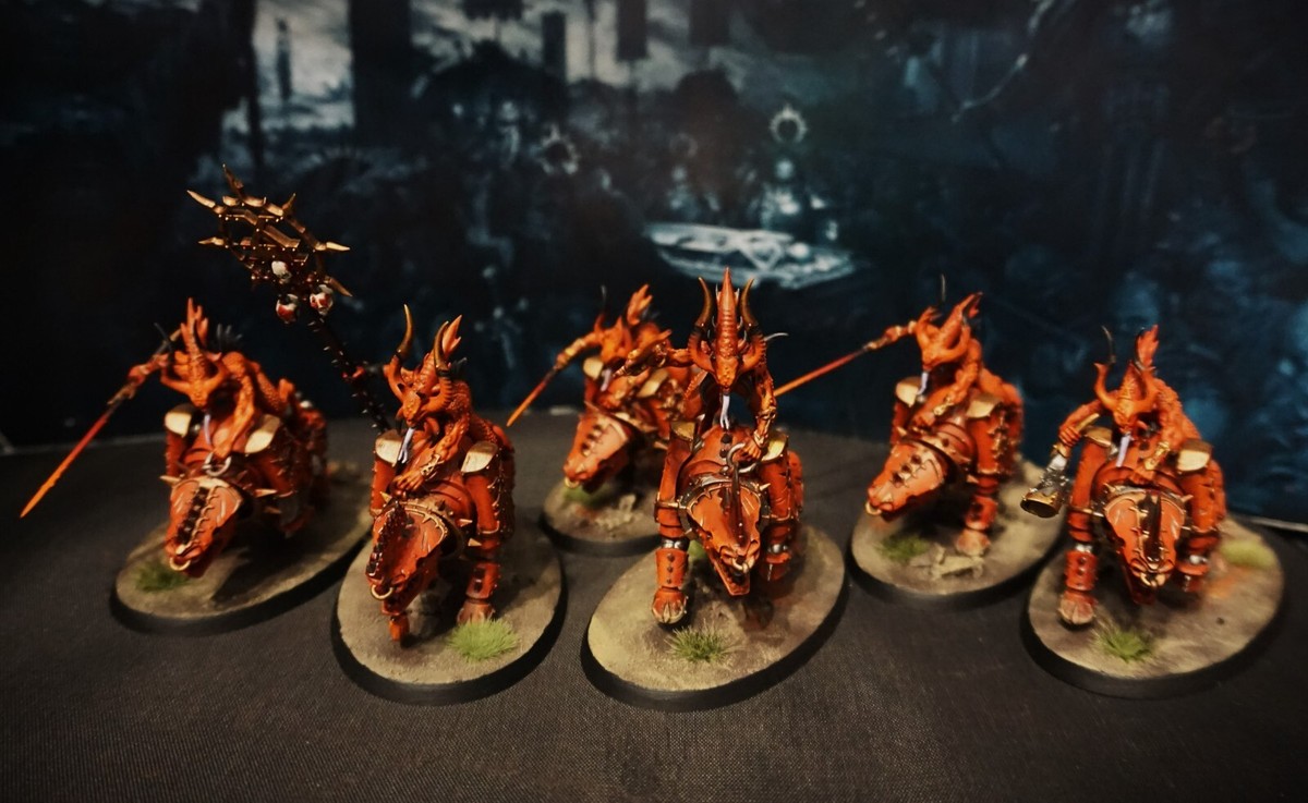 Daemons Of Khorne Bloodcrushers painted AoS Warhammer 40k Blades