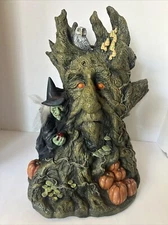 Vintage The Paper Magic Group Haunted Tree Witch Pumpkins Owl Mold 17”