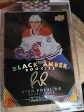 2019-20 Clear Cut Black Amber Ryan Poehling Rookies Hard Sign Auto CARD 