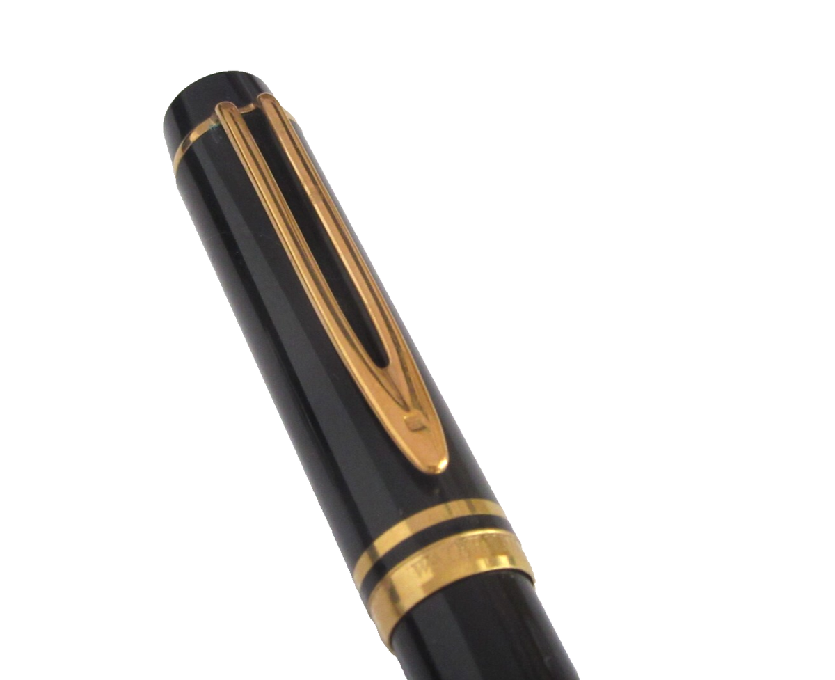 Stylo Plume Waterman Man 100 Prestige D'occasion - Plume En Or Fine, Noir, Très Bon état