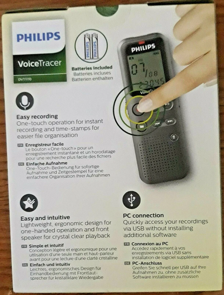 Brand New Philips VoiceTracer Audio Recorder DVT1110 - Image 2 of 2