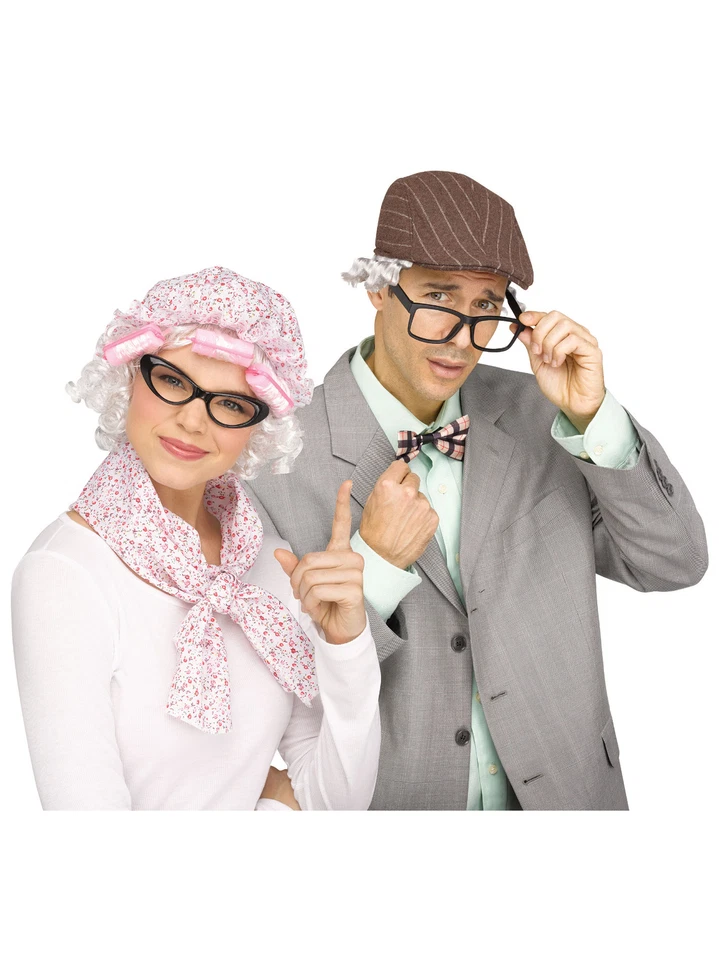 Grampy Old Man Kit 3 件套男式服装配件套装,棕色白色,均码 — 第 2/2 张图片