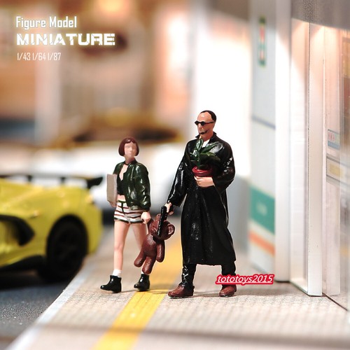 2 pz 1/87 Leon Natalie Portman scena miniature figurine bambola per auto veicoli - Foto 3 di 8