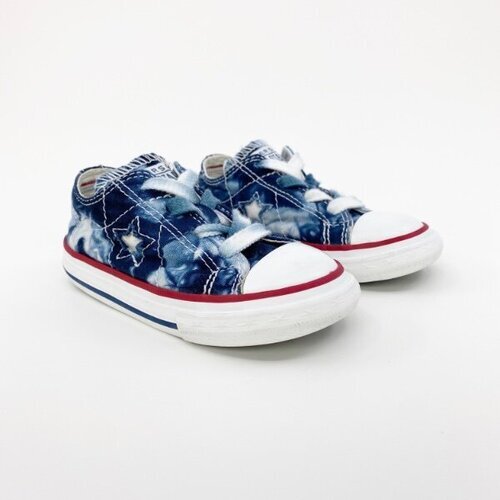 Converse One Star Blue Denim Tie Dye Splatter Infant Shoes Sneakers Size 7 - Picture 1 of 7