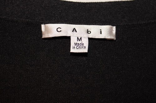 CAbi Charcoal Color Block Striped Cardigan Sweater Size Medium - Picture 5 of 5