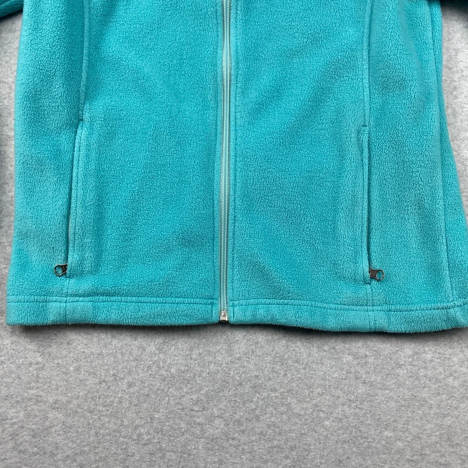 Suéter Columbia zíper completo meninas XL 18-20 jovens azul lã bolsos manga longa - Imagem 3 de 4