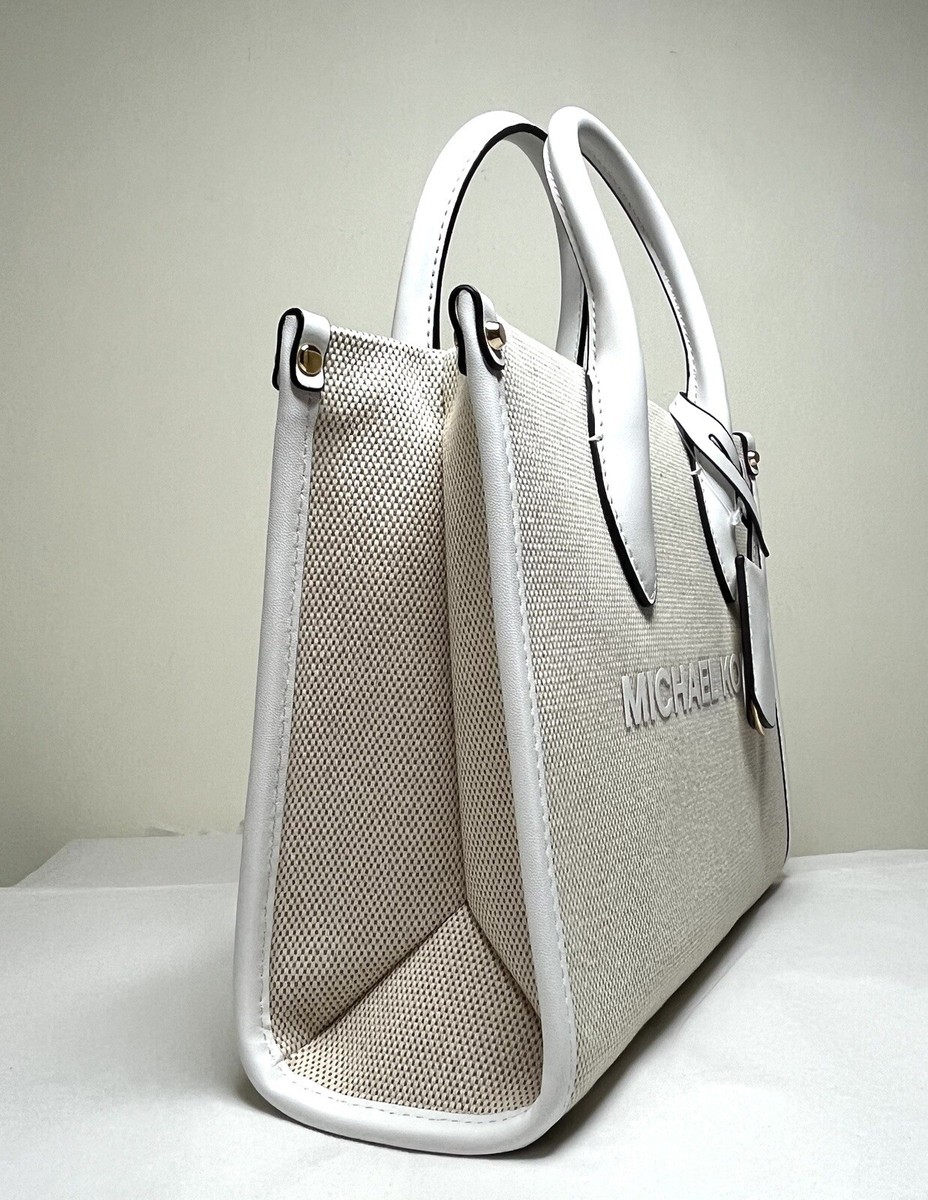 Michael Kors Mirella Small White Multi Canvas Shopper TZ Crossbody