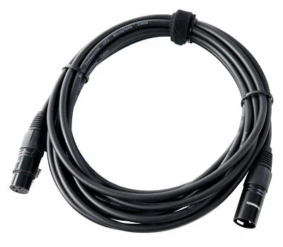 PRONOMIC Cavo Microfono Professionale 5m XLR con Connettore di Alta Qualità e Schermatura Nero