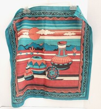 Bandana Southwest Motif Turquoise Handkerchief Made in USA