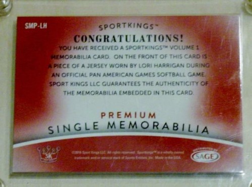 2018 SportKings Saga - Lori Harrigan Red Premium Single Memorabilia 15/25 (RARE) - Picture 3 of 3